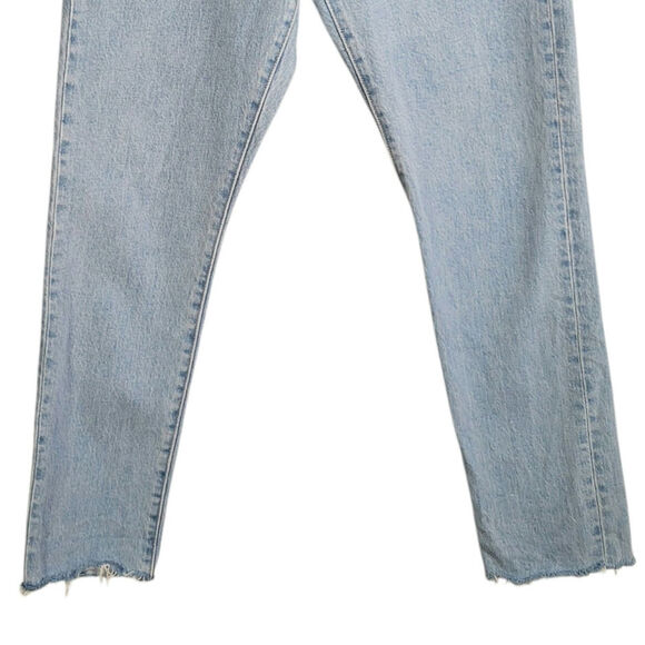 Levi’s 501 Skinny Jeans 30x26 High Rise Button Fly Raw Hem Light Wash Denim - Picture 4 of 11